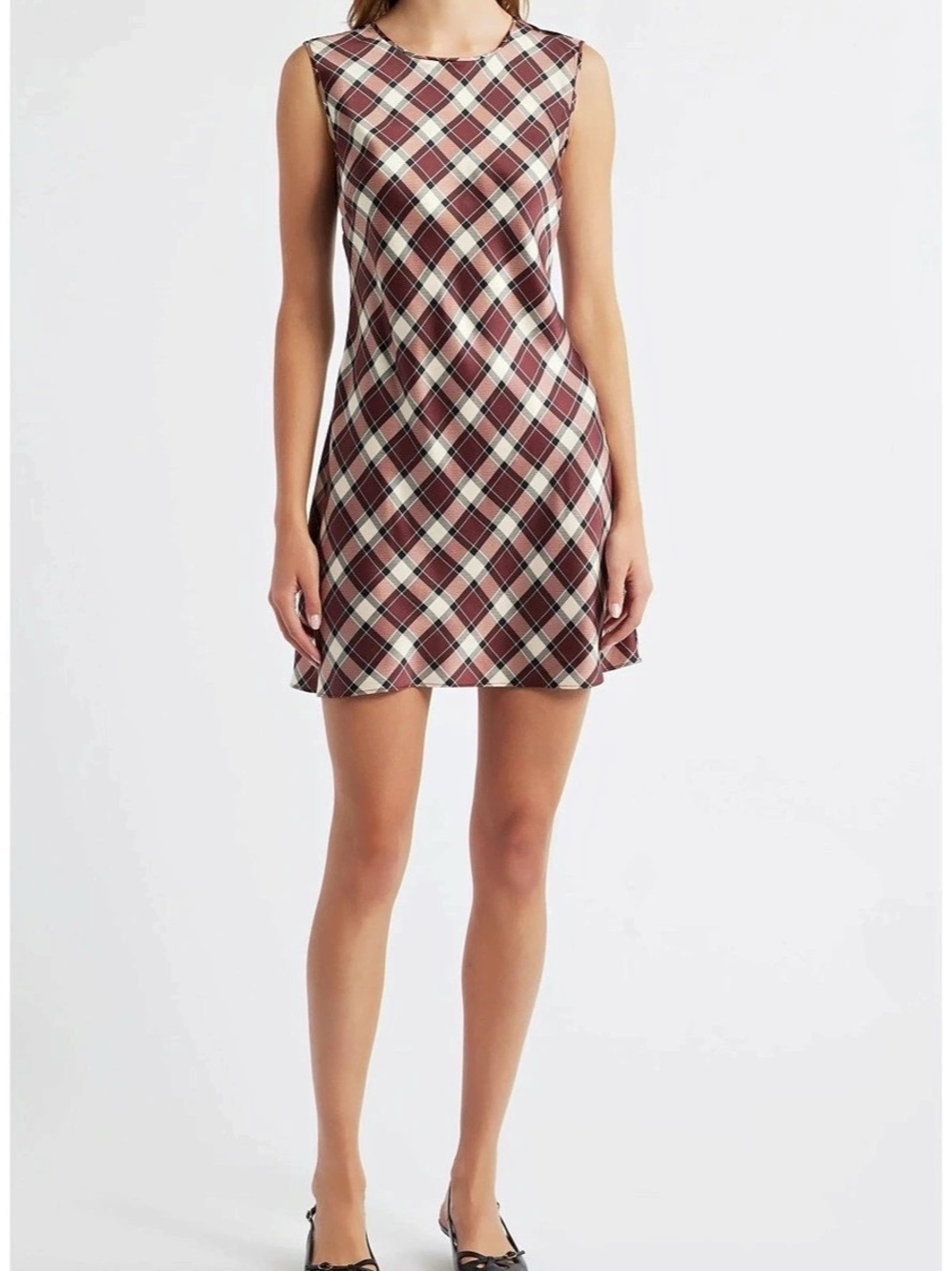 Doen Alamere Dress Plaid Silk Mini Dress in Norfolk Plaid XL NWT (factory spot)